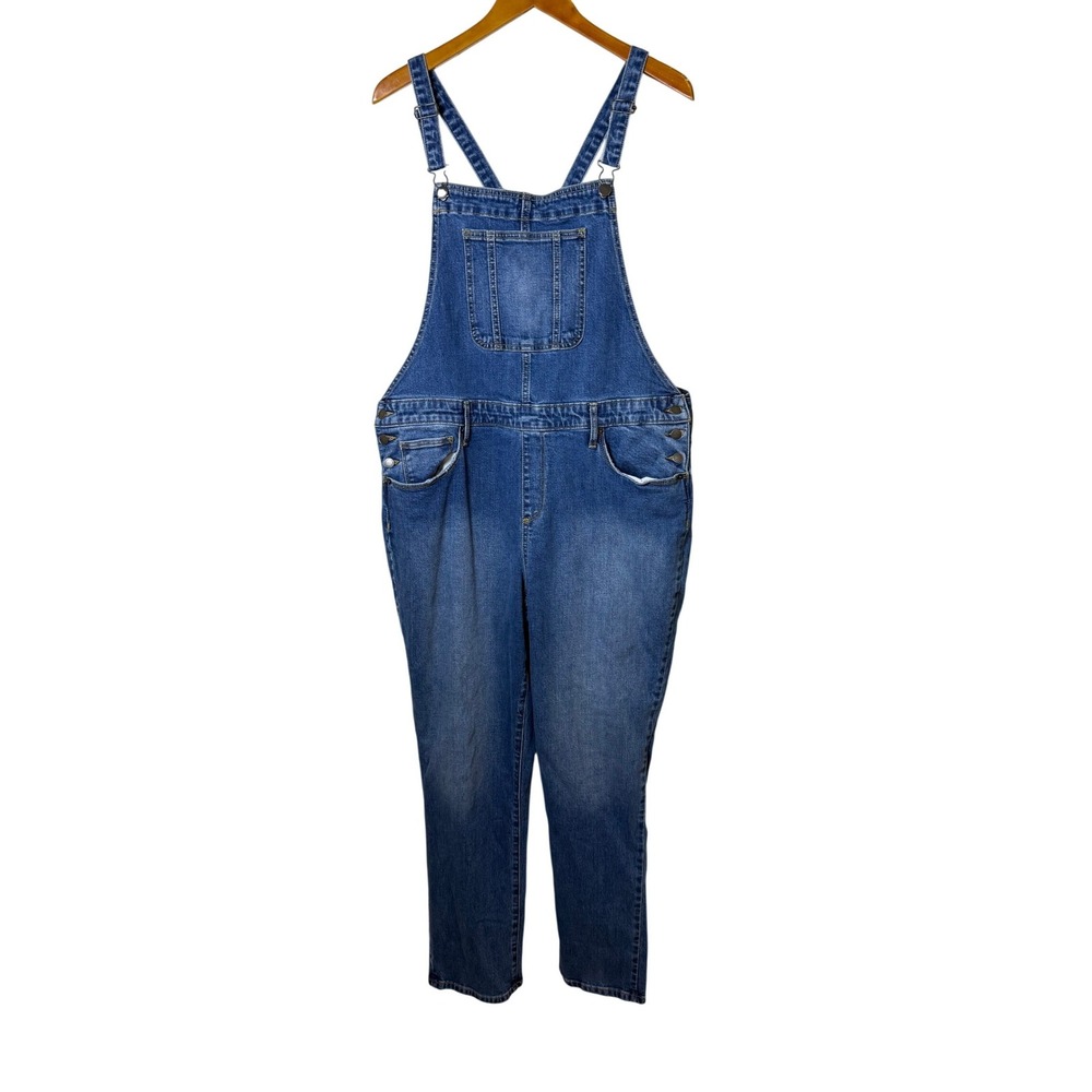 Universal Thread Women Overalls 16 Blue Denim Stretch Straight Leg Farmcore